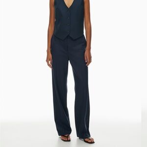 Aritzia Agency pants - BABATON blue/green Tailored Wide-Leg Trousers